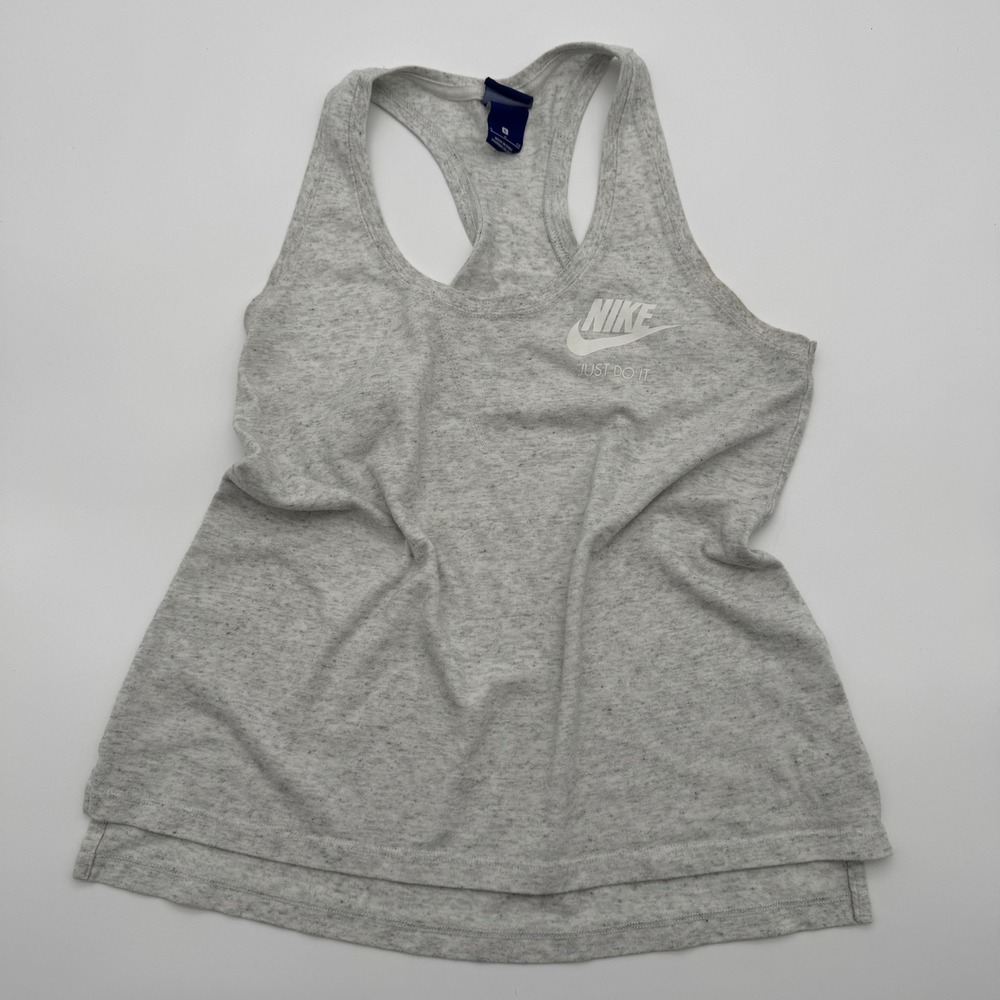 Nike Womens Heather Grey Just Do It‎ Racerback Graphic Tank Top Small